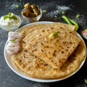 Soft, fluffy Aloo ka Paratha stuffed with spiced mashed potatoes, freshly made by Klip2Deal Homefood menu hyderabad nearme