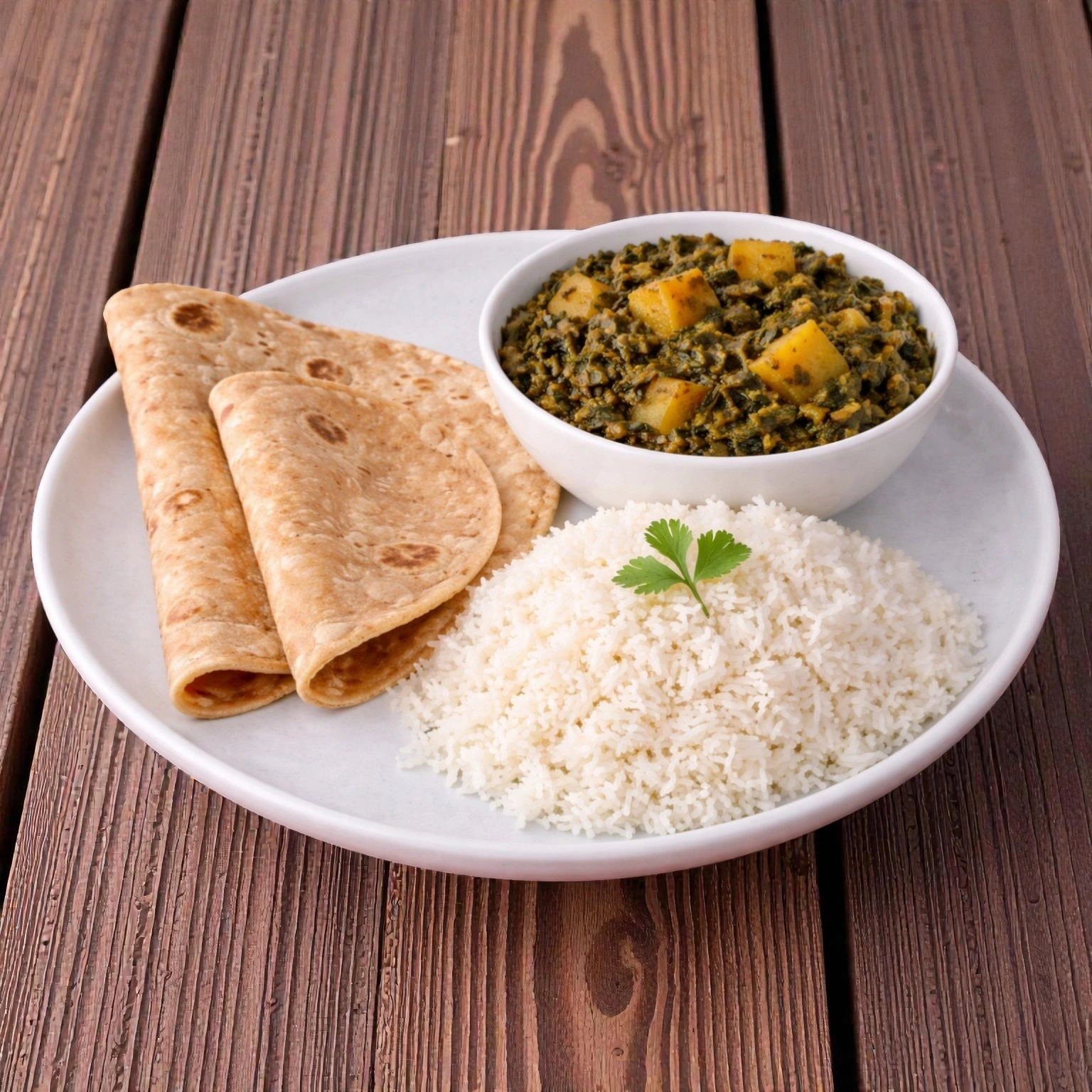 Aloo Palak Rice Roti