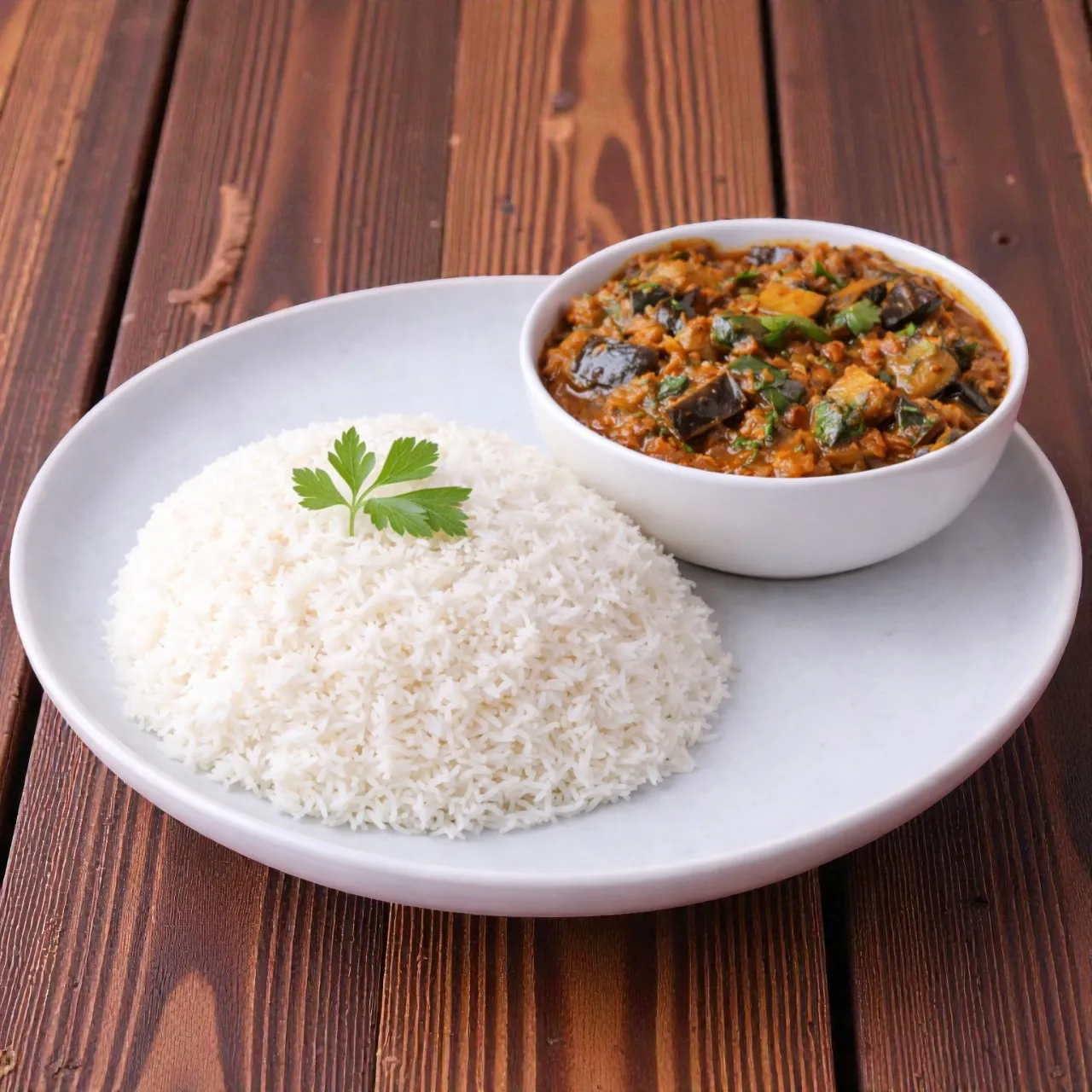 Hyderabadi Baigan Ka Salan Rice